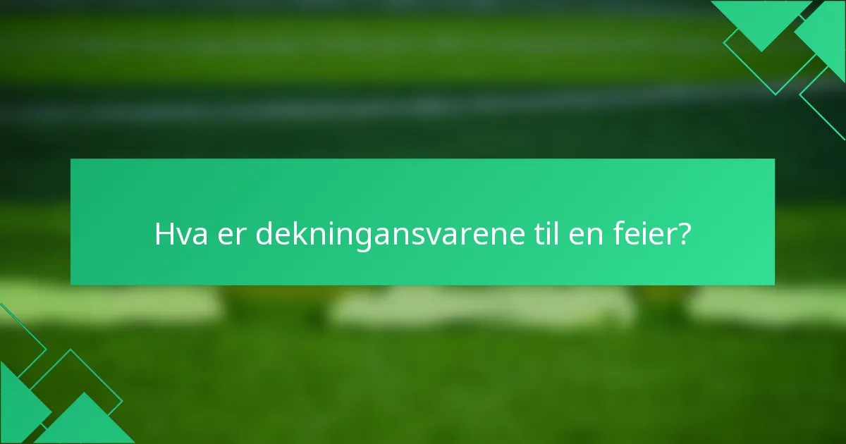 Hva er dekningansvarene til en feier?