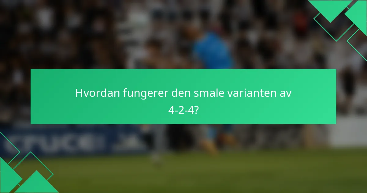 Hvordan fungerer den smale varianten av 4-2-4?