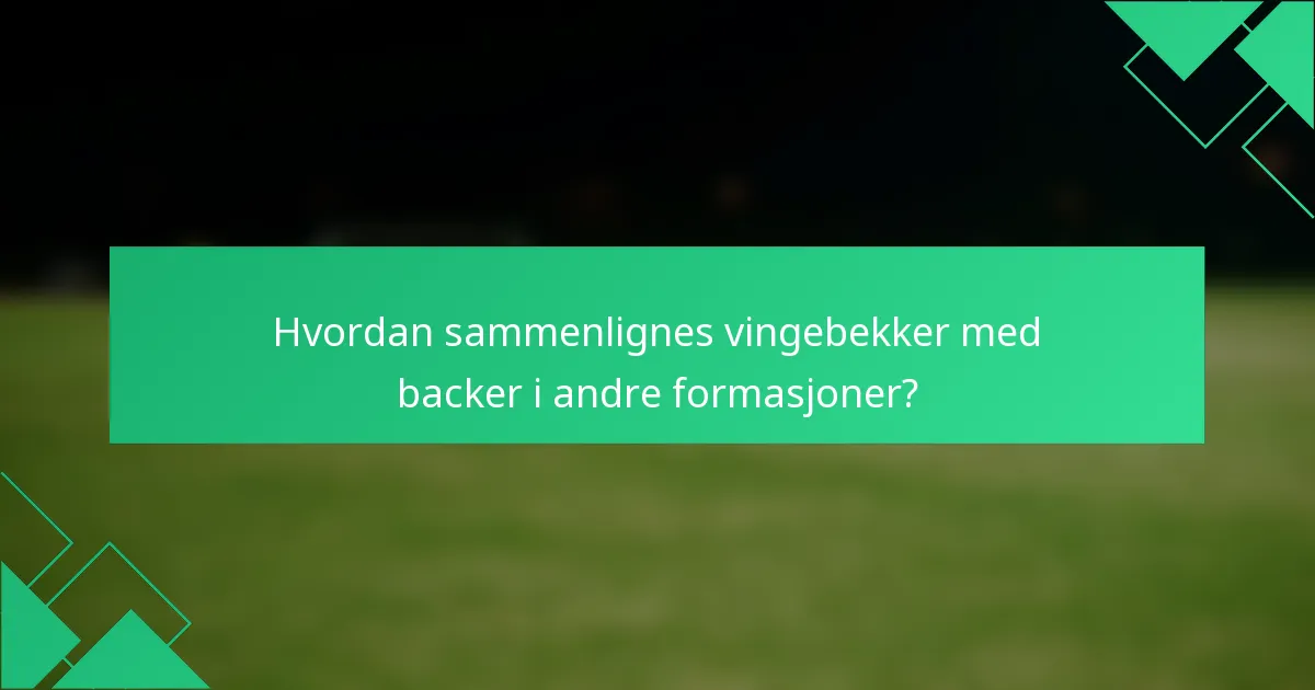 Hvordan sammenlignes vingebekker med backer i andre formasjoner?